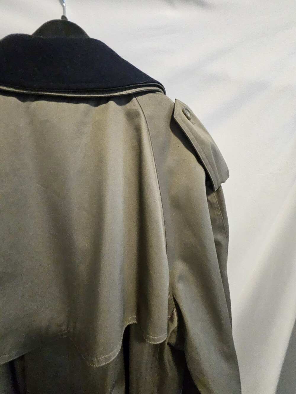 Vintage 90s Lauren Ralph Lauren Khaki Double Breasted Trench Coat 48R Wool Liner - Picture 9 of 16